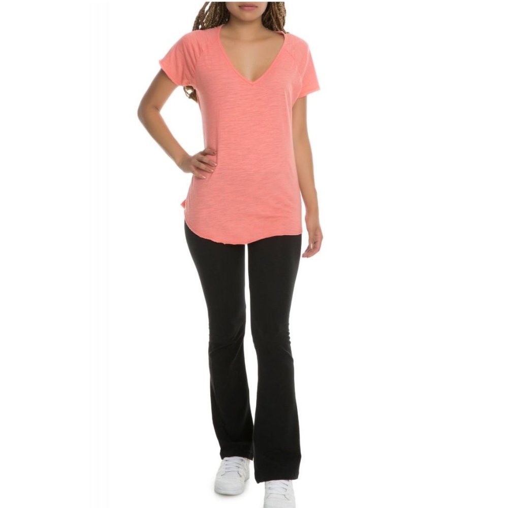 NWT Felina Women's Cozy Everyday Short Sleeve V-Neck T Shirt Size S $35 2HL13
